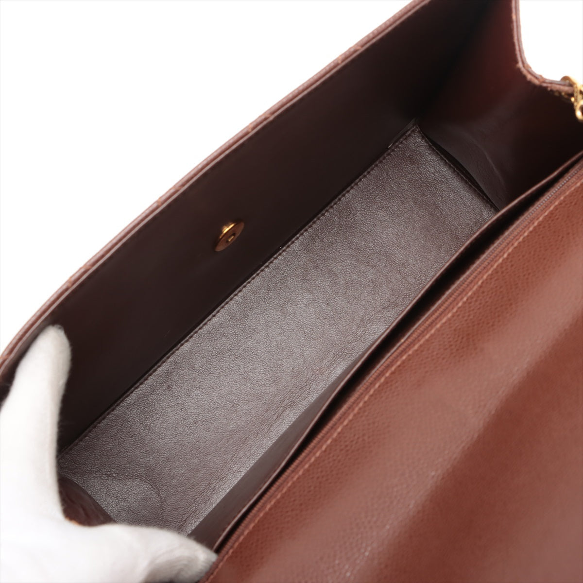 Chanel Matrasse Caviar S Single Flap Single Chain Bag Brown Gold  5th