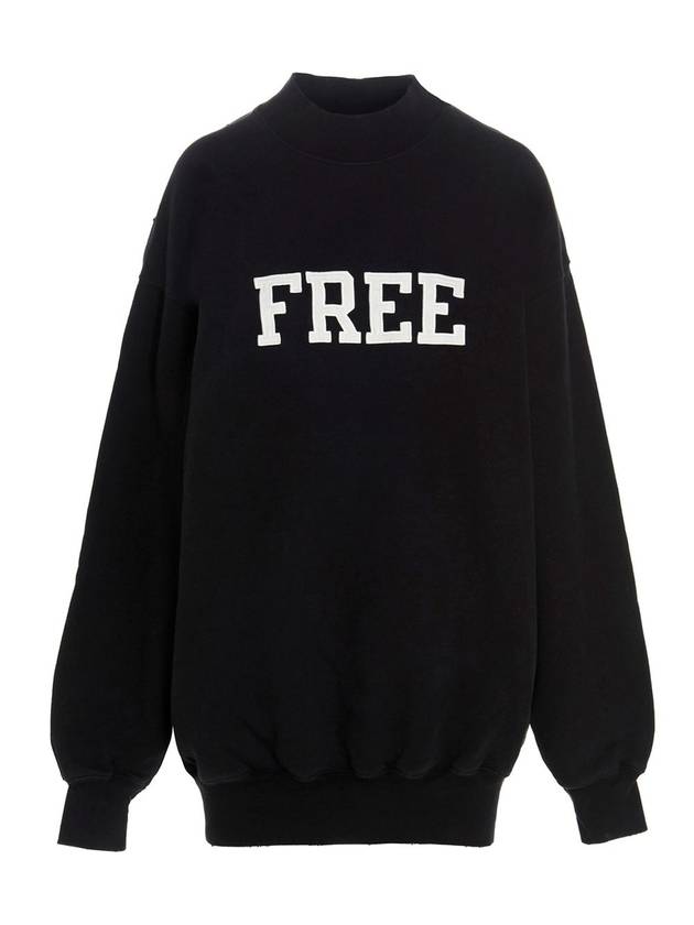 Luxury Balenciaga  WoMen's Free Embroidery Distressed Sweatshirt Black