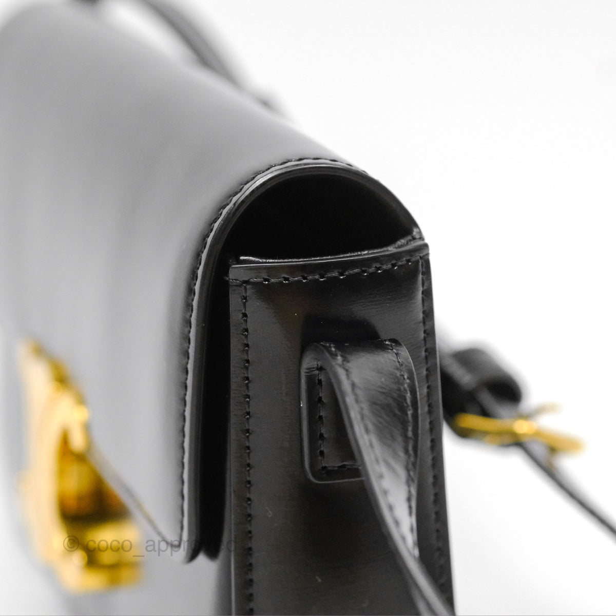 Celine Triomphe Shoulder Bag Black Calfskin