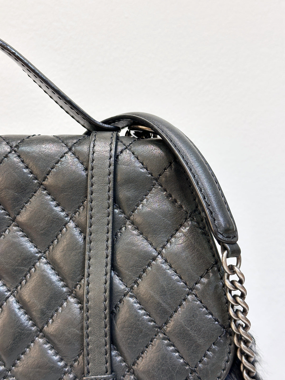Chanel Paris-Dallas Double Flap Bag Quilted Calfskin and Fur Large