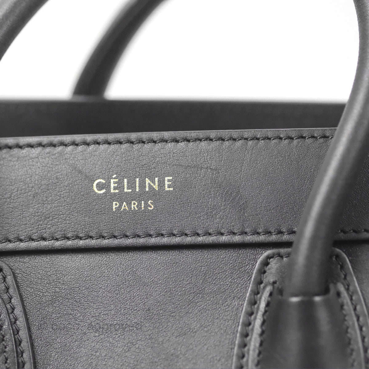 Celine Nano Luggage Bag Black Gold Hardware