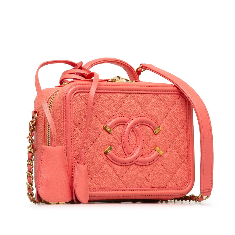 Chanel Matrases Coco Mark CC Figure Handbags houlder Bag 2WAY Pink Caviar S  CHANEL