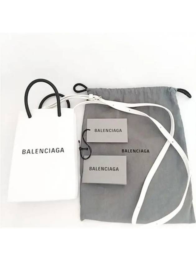 Luxury Balenciaga  Logo Leather Phone Holder Mini Bag White
