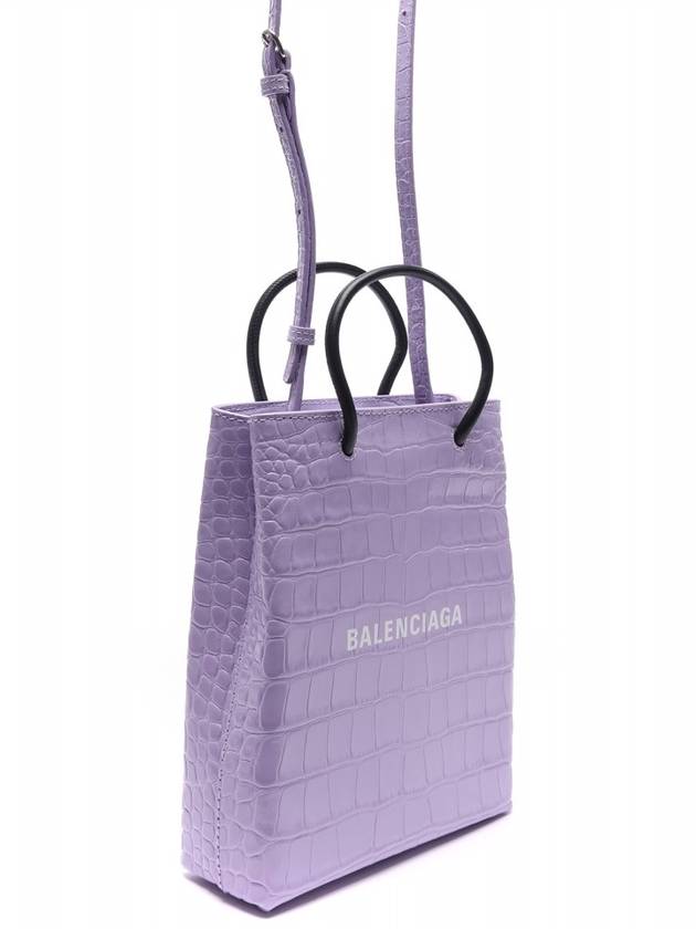 Luxury Balenciaga  WoMen's Crocodile Print Shopping Tote Bag Purple