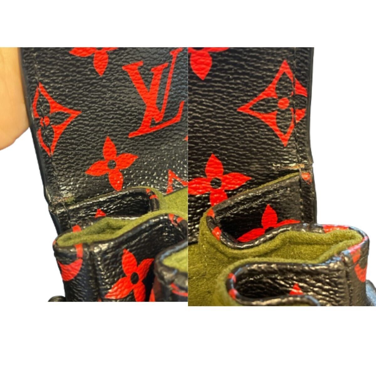 LOUIS VUITTON Very Good Monogram Infrarouge Pochette Metis Black/Red Crossbody