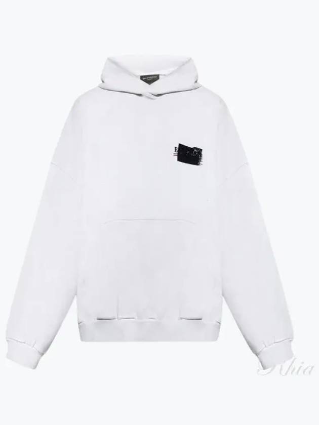 Luxury Balenciaga  Logo Tape Hoodie White