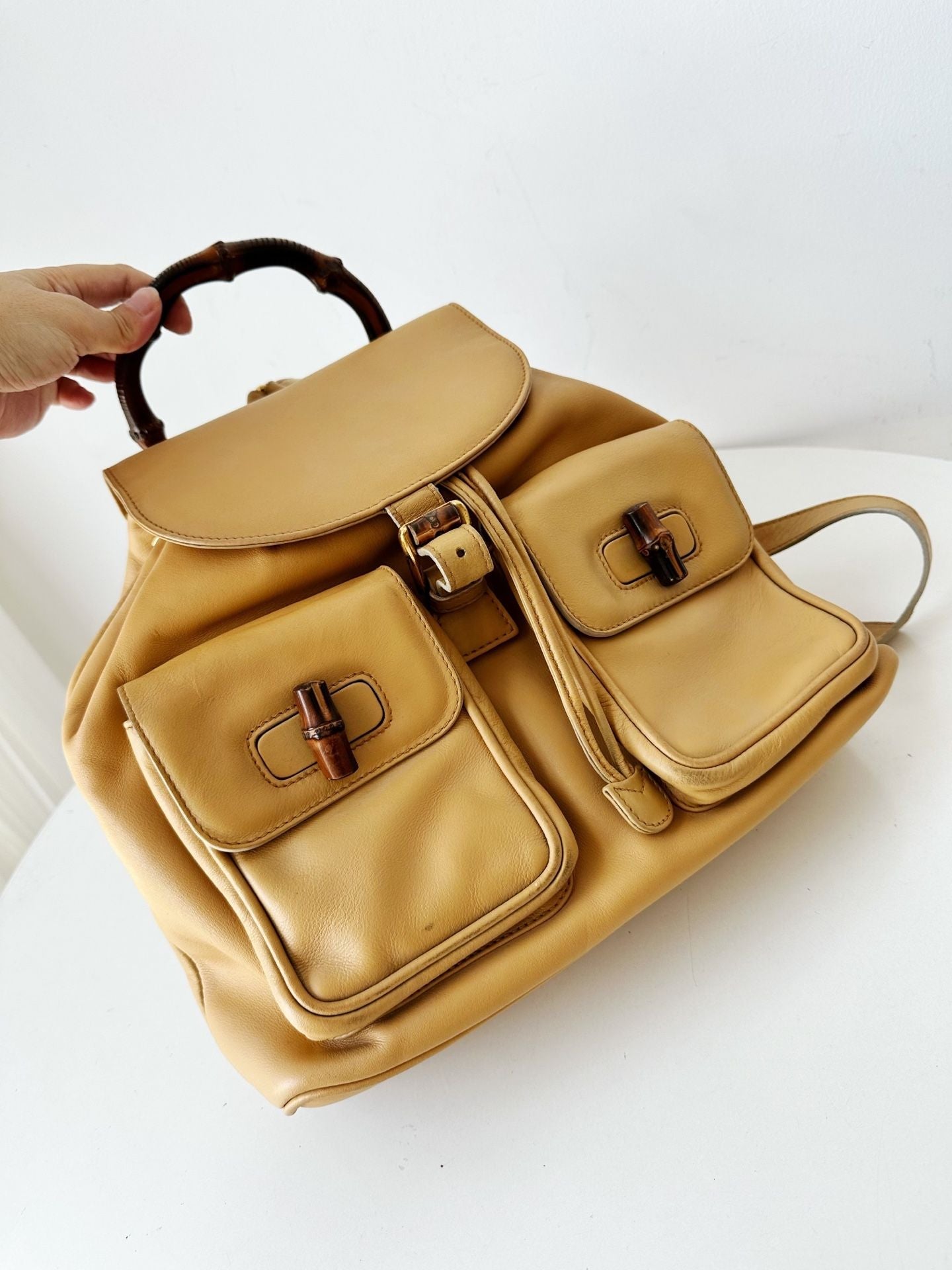 Gucci bamboo backpack yellow *cm
