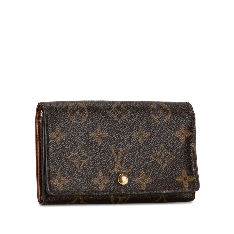 Louis Vuitton Monogram Portemone Vie Tresor Double Fold Wallet M61730 Brown PVC Leather  Louis Vuitton