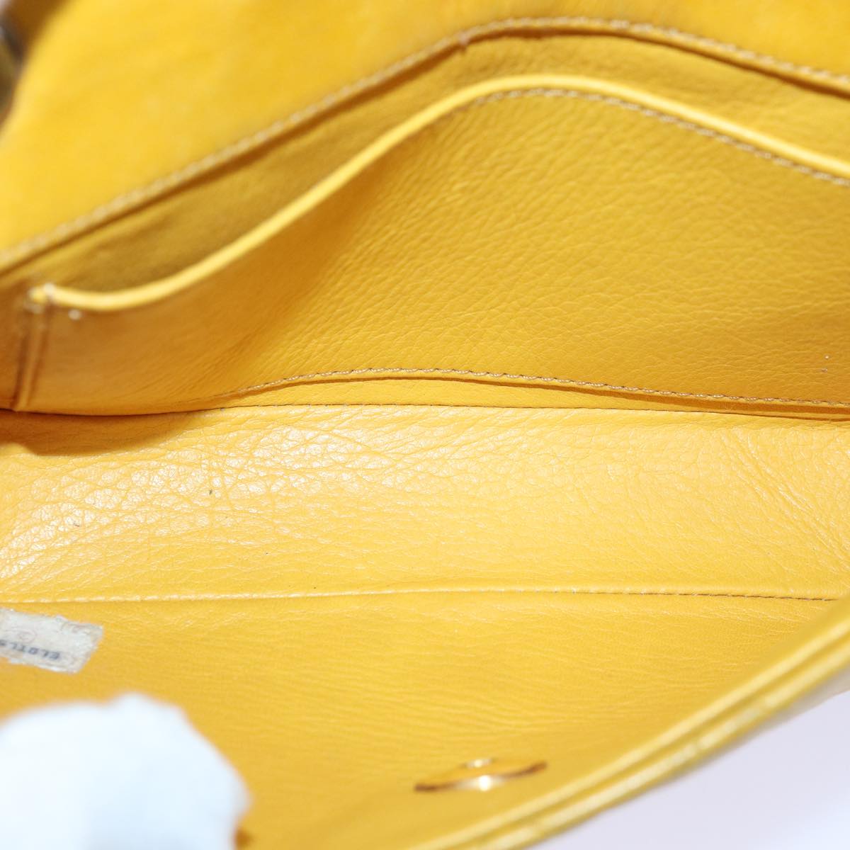 Top Quality Chanel Mini Matelasse Chain Shoulder Bag Lamb Skin Yellow Gold CC Auth 85920