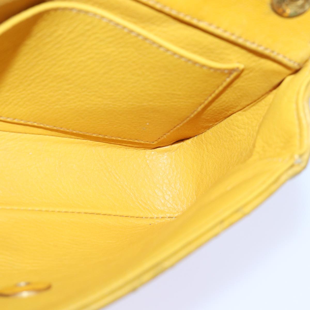 Top Quality Chanel Mini Matelasse Chain Shoulder Bag Lamb Skin Yellow Gold CC Auth 85920