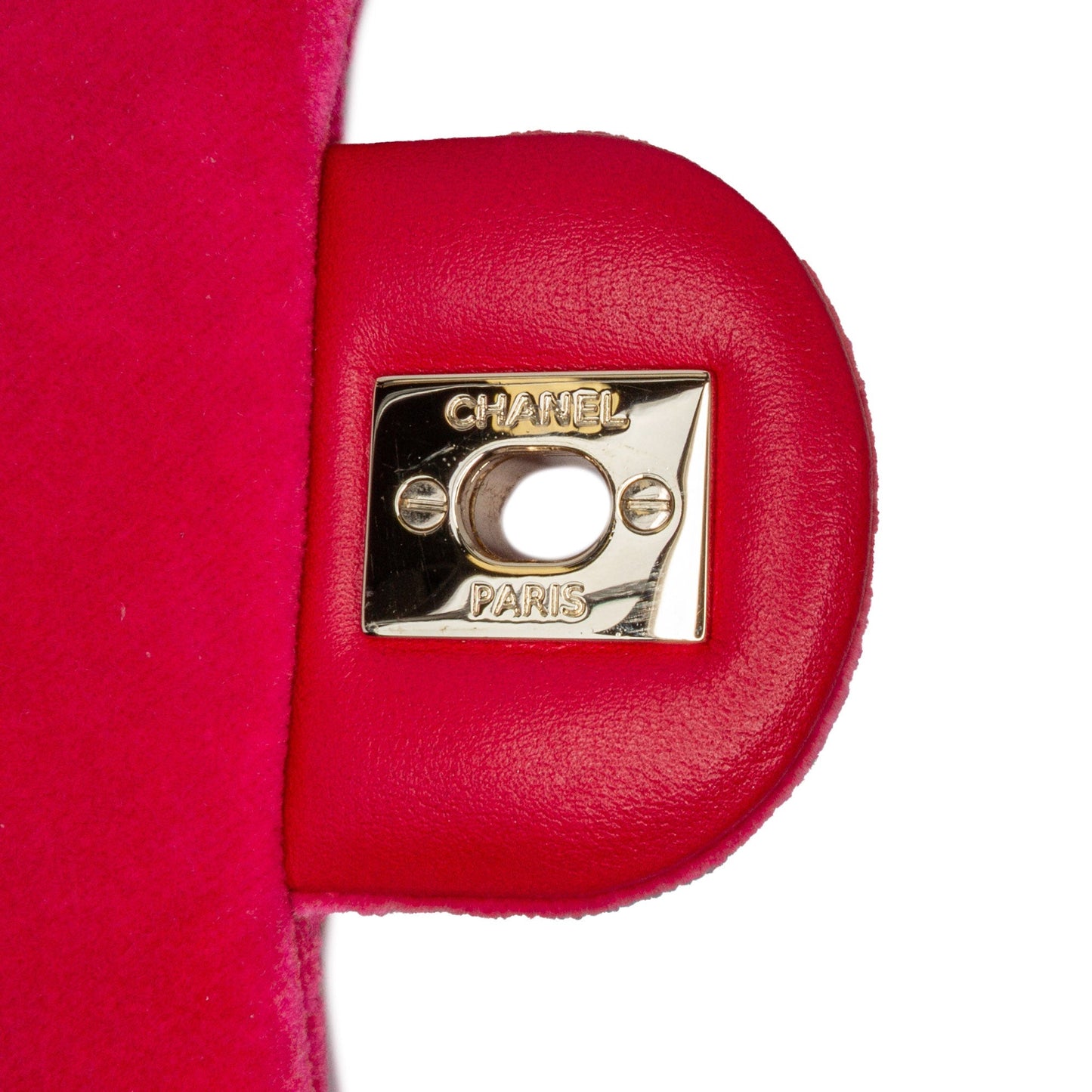 Pink Chanel Mini Square Classic Velvet Pearl Crush Single Flap Crossbody Bag