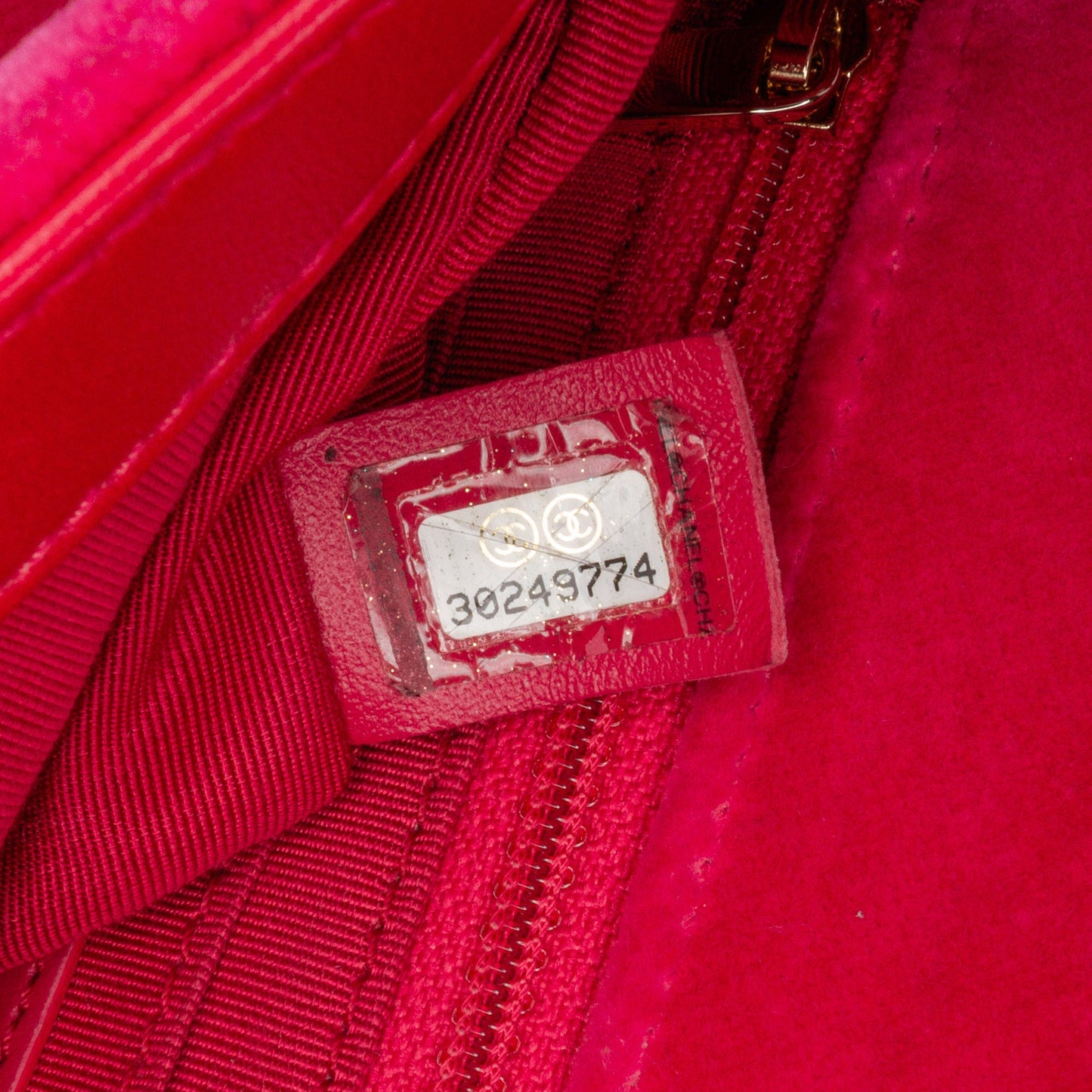 Pink Chanel Mini Square Classic Velvet Pearl Crush Single Flap Crossbody Bag