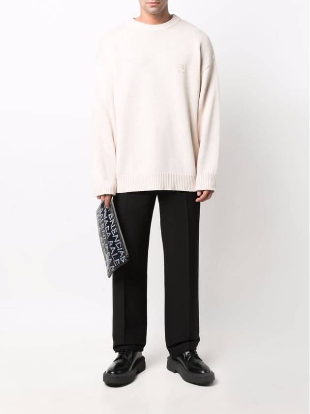 Luxury Balenciaga  Cotton Polyester Knit Top Ivory