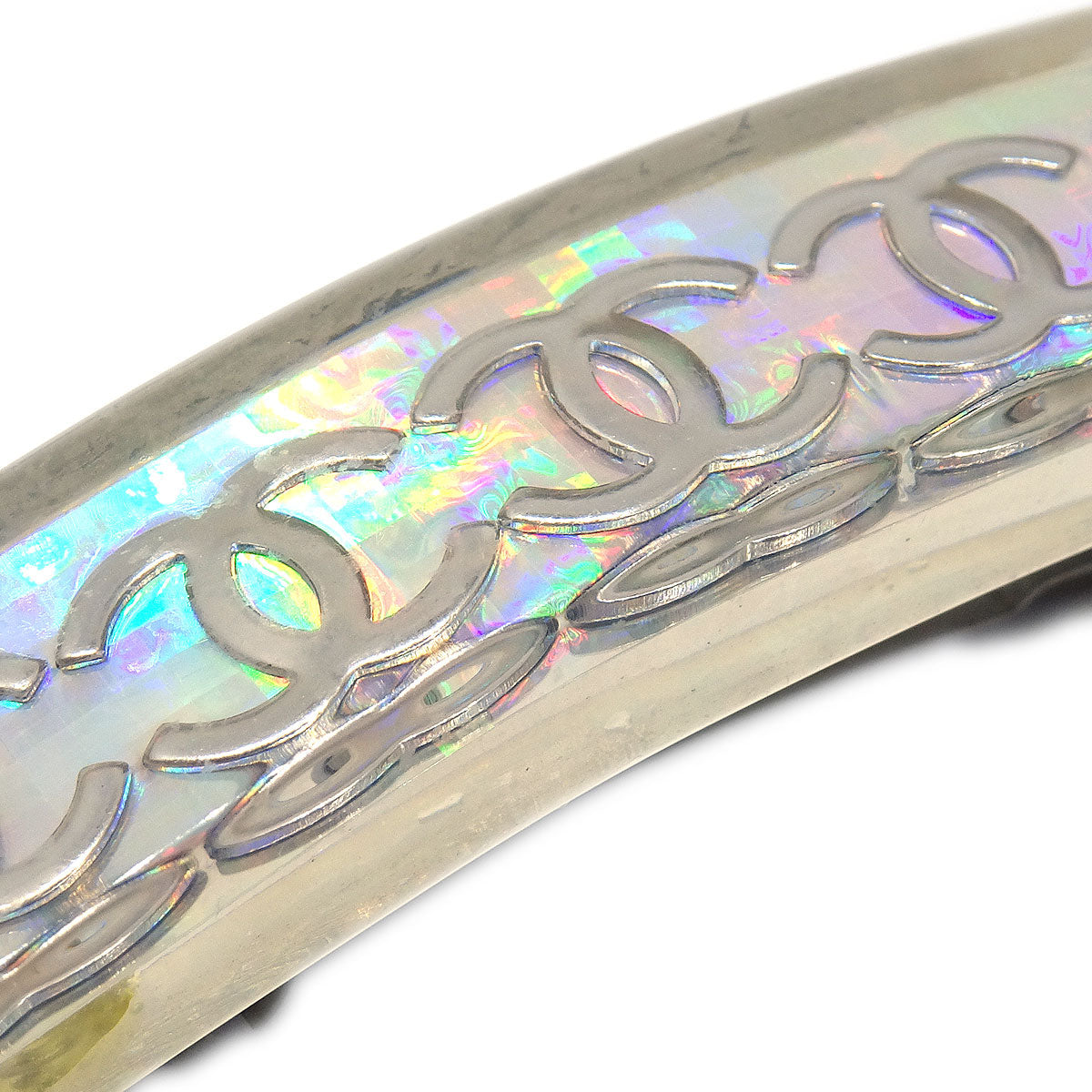 Chanel 1997 Clear Rainbow Lucite Hair Clip Barrette