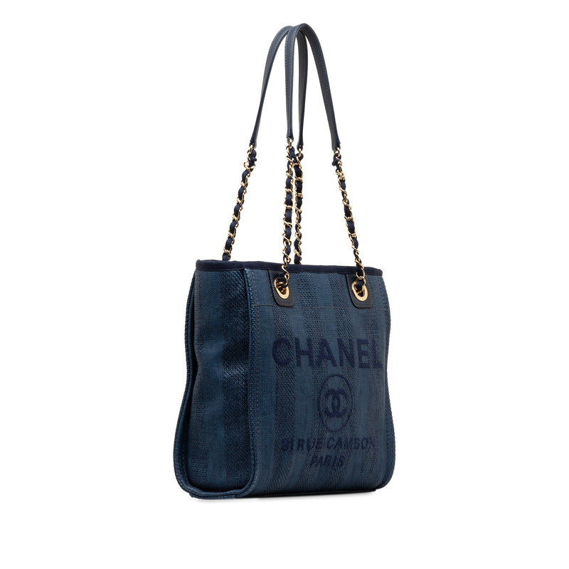 Chanel Denim Doverville PM Shoulder Bag Navy Canvas Leather  Chanel