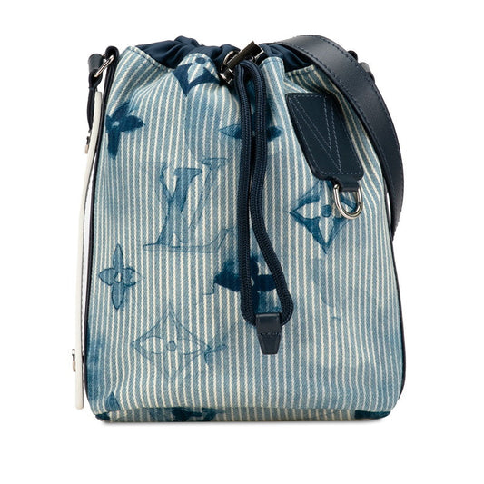 Louis Vuitton Monogram Water  Sac Maran Messenger Bag Shoulder Bag M57830 Blue Navy Cotton Linen  LOUIS VUITTON