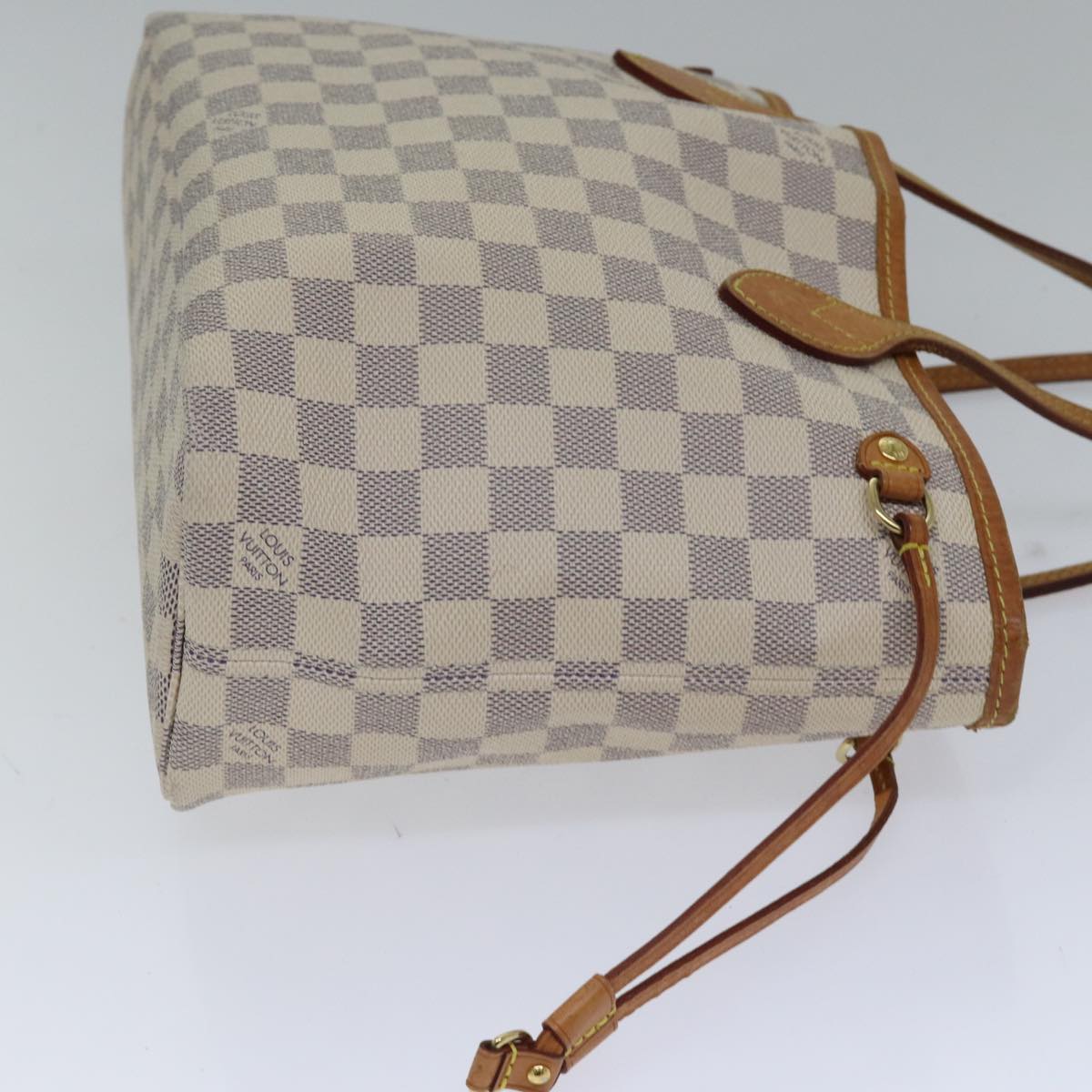 LOUIS VUITTON Damier Azur Neverfull PM Tote Bag N41362 LV Auth 86025
