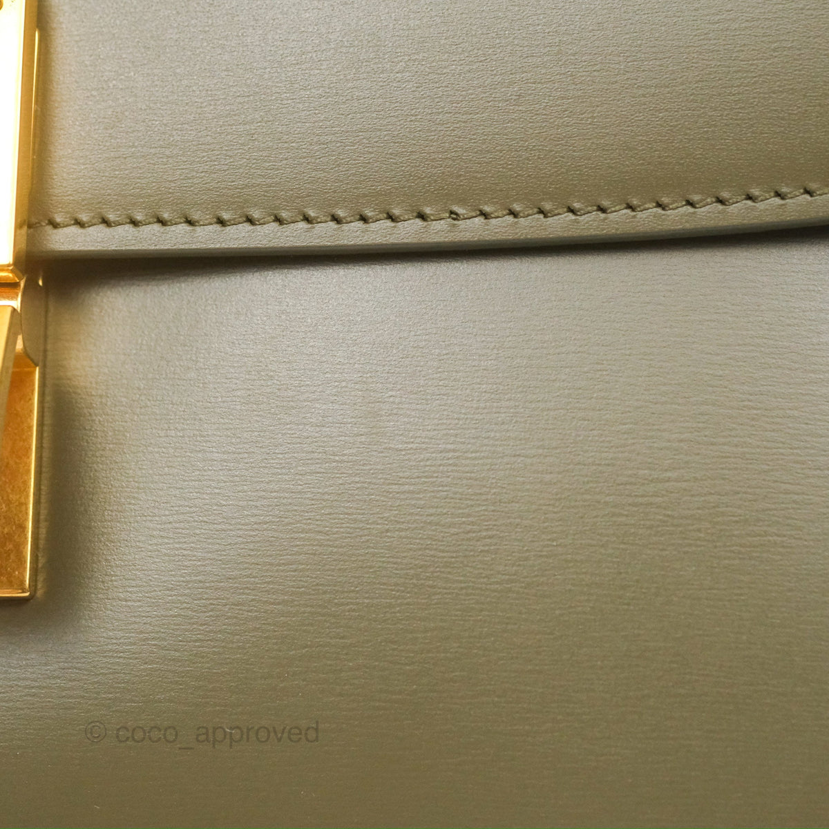 Celine Medium Classic Box Flap Dark Olive Green Box Calfskin Gold Hardware
