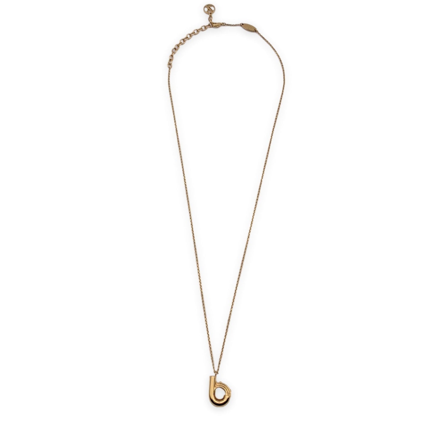 LOUIS VUITTON Gold Metal Lv & Me Letter Pendant Necklace