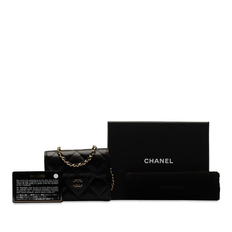 Chanel Matrases Coco Mini Chain Wallet Black G Caviar S  Chanel
