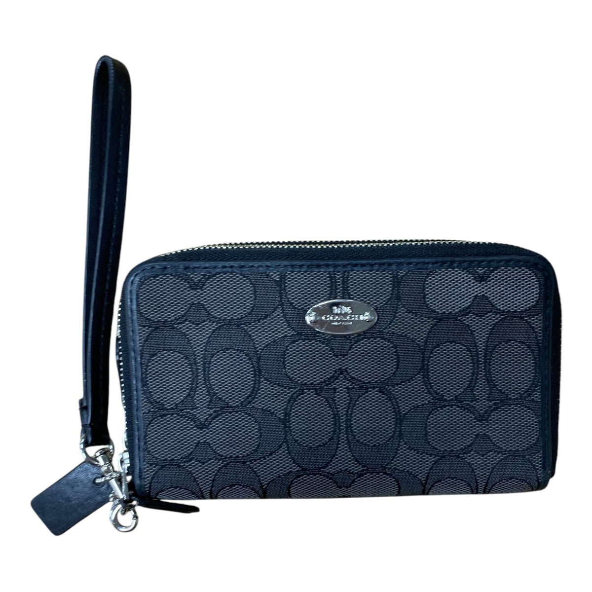 Wristlet Designer By Coach In Black & Grey, Size:Medium