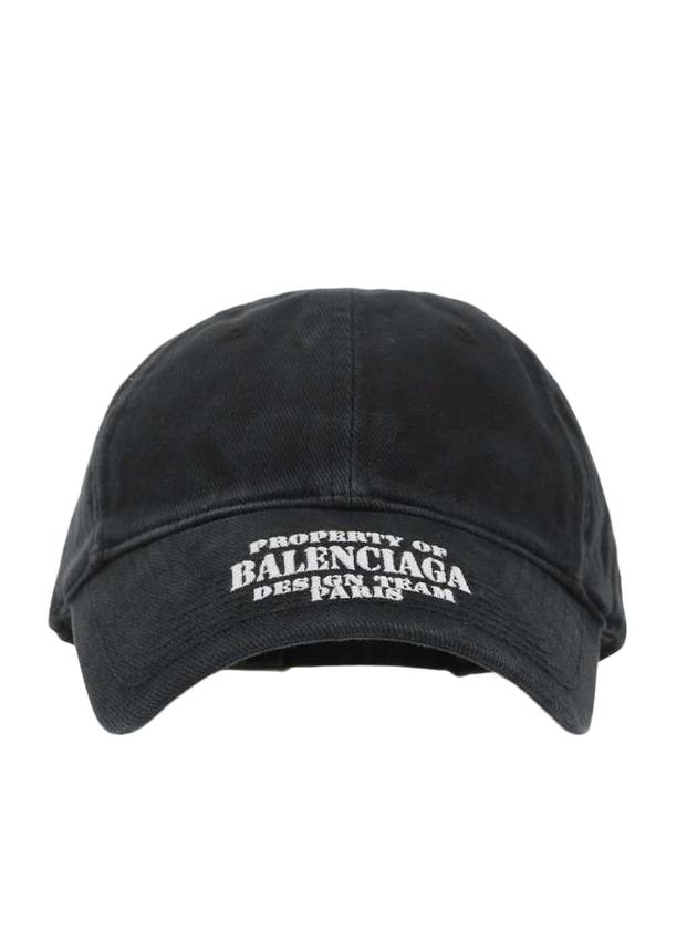 Luxury Balenciaga  Embroidered Property Denim Ball Cap Black