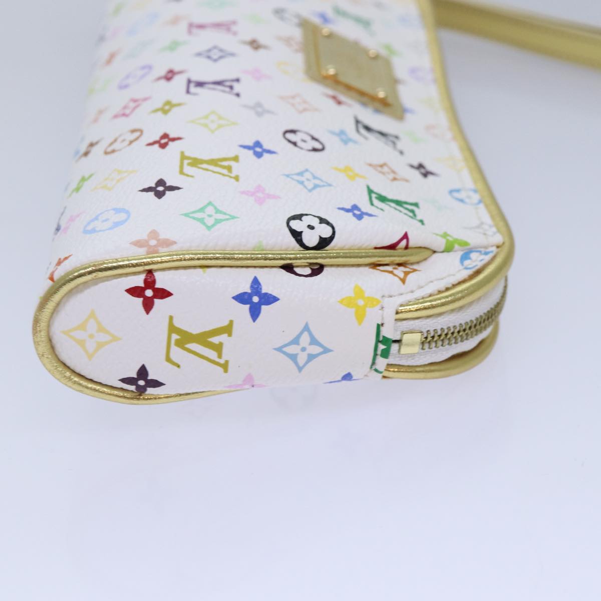 LOUIS VUITTON Monogram Multicolor Kate Pouch White Bron M55212 LV Auth 86743
