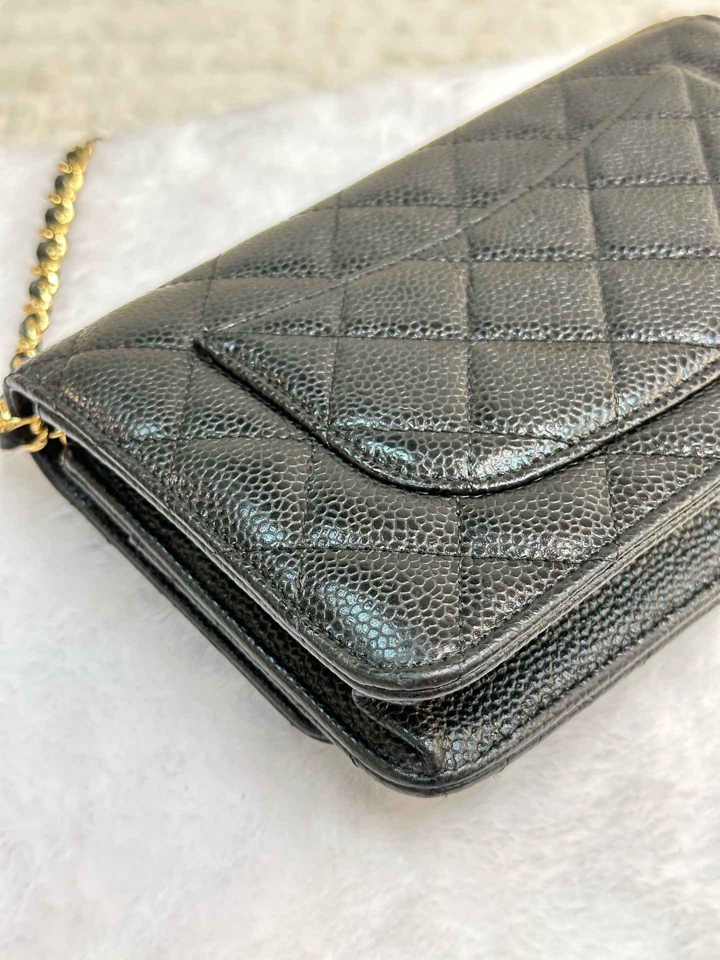 Chanel Classic Wallet on Chain Caviar Black GHW 28 Holo