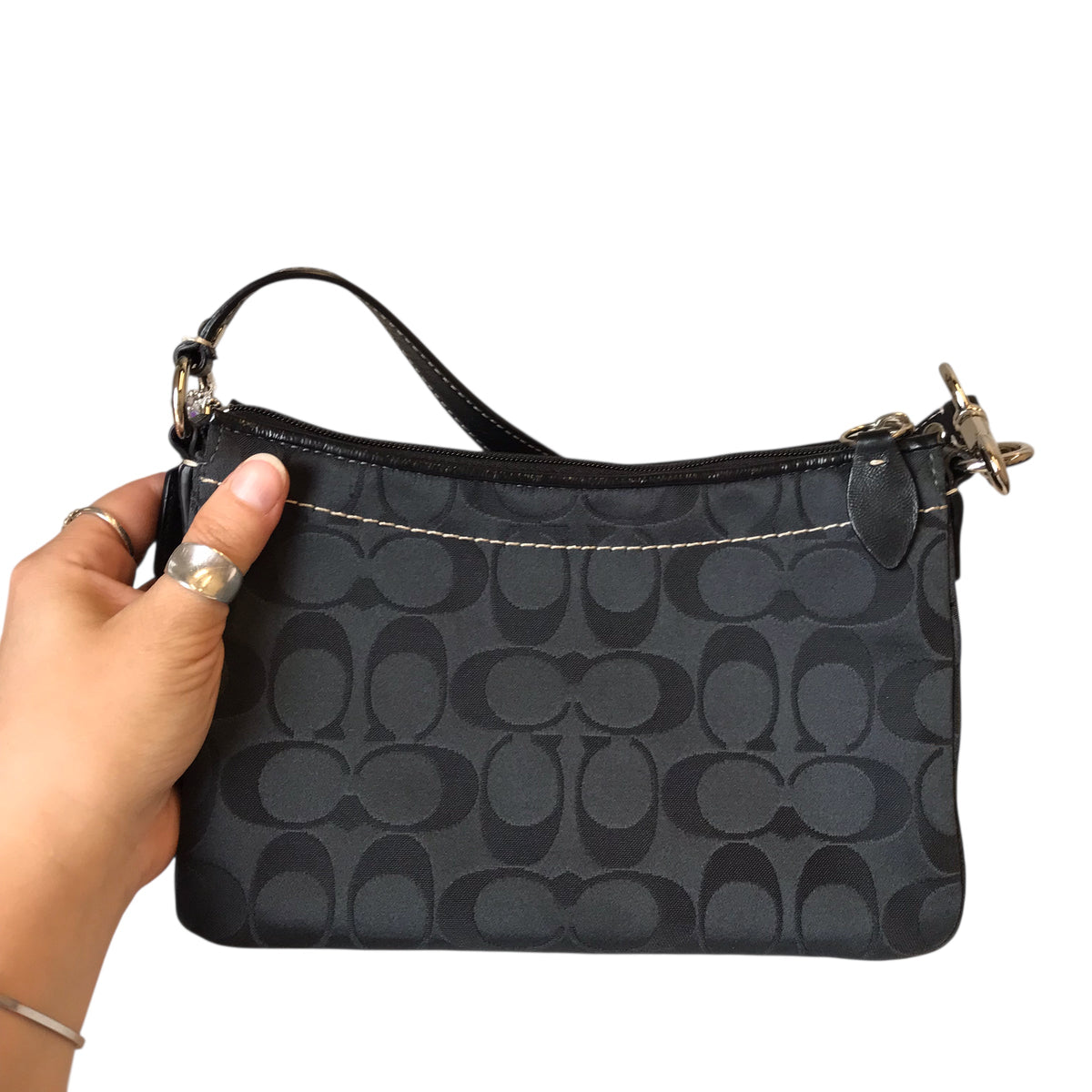 Handbag Designer By Coach In Black, Size:Small