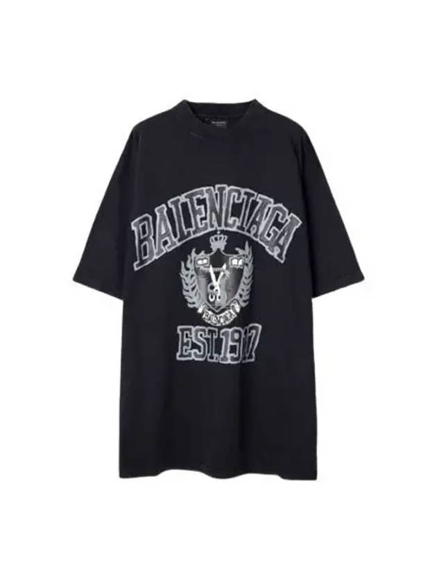 Luxury Balenciaga  DIY College Medium Fit Short Sleeve T-Shirt Black