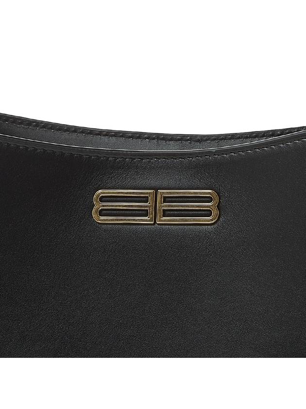 Luxury Balenciaga  Double B Logo Medium Hobo Shoulder Bag Black