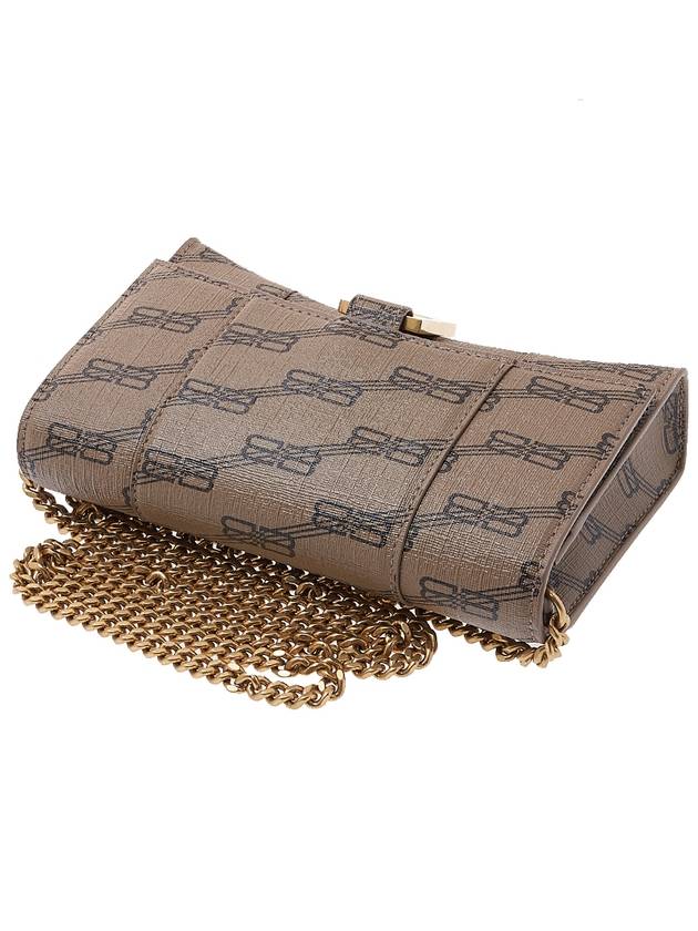 Luxury Balenciaga  Hourglass BB Monogram Chain Long Wallet Brown