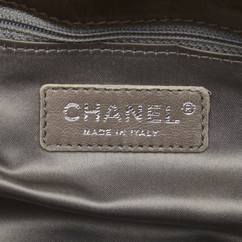 Chanel Matrasse Logo Silver Gold  One-Shoulder Bag Brown   CHANEL