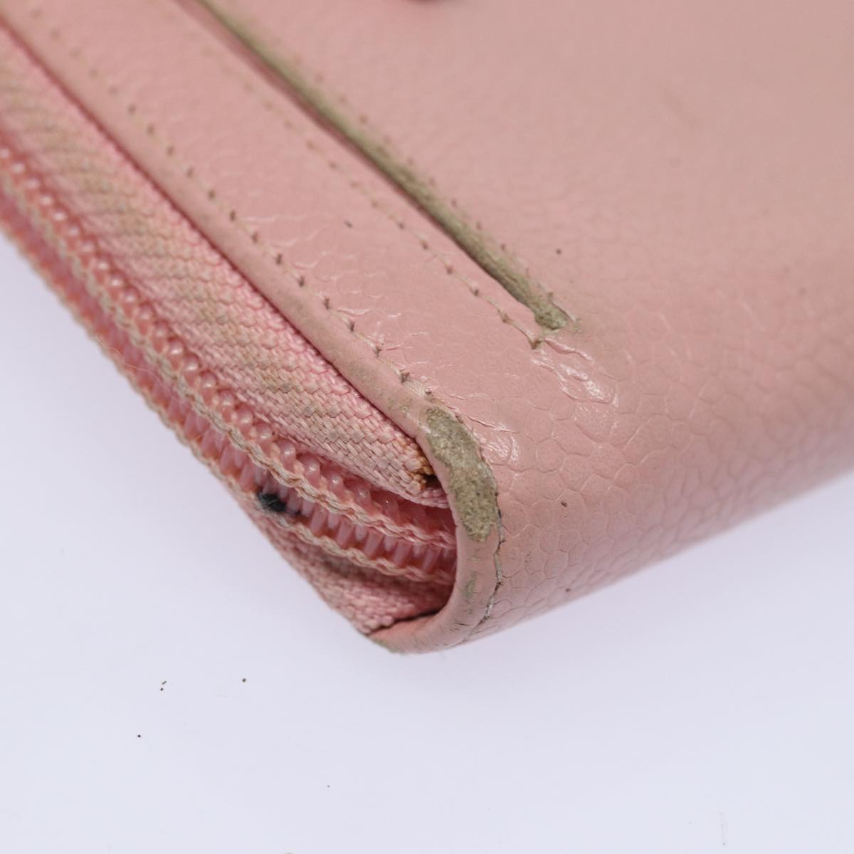 Top Quality Chanel COCO Mark Long Wallet Caviar Skin Pink Gold CC Auth 87035