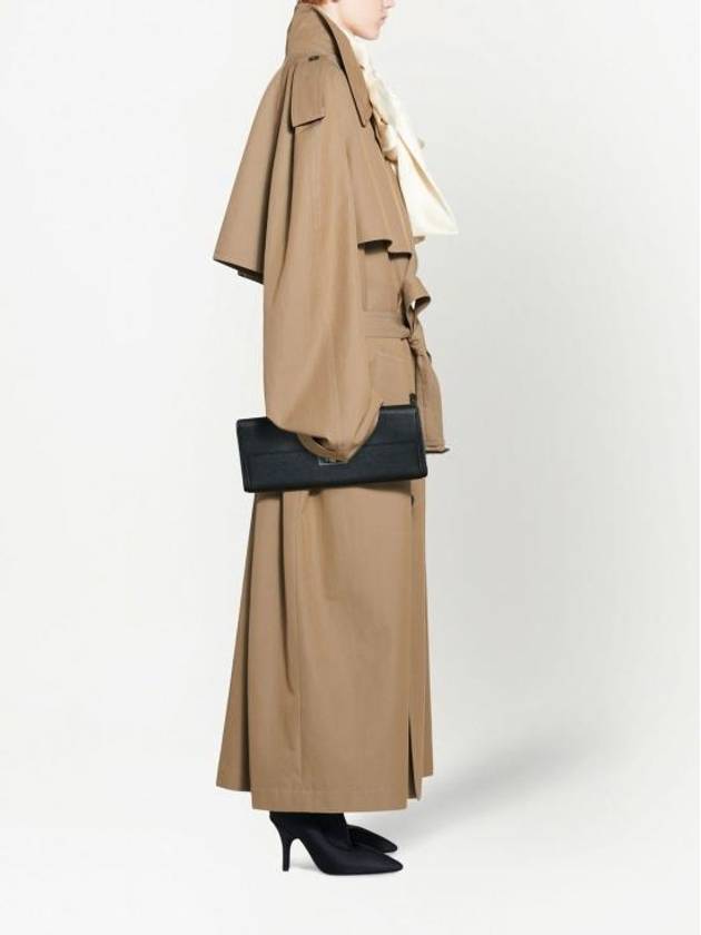Luxury Balenciaga  Women's Oversized Shoulder Tab Trench Coat Beige