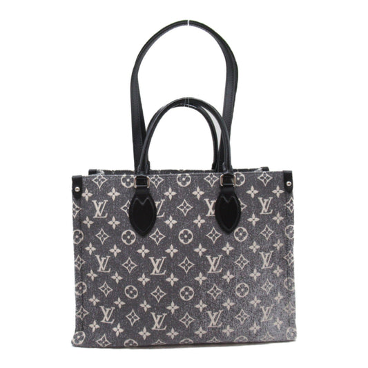 Louis Vuitton On The Go MM Tortured Bag Denim Monogram   Grey M46448