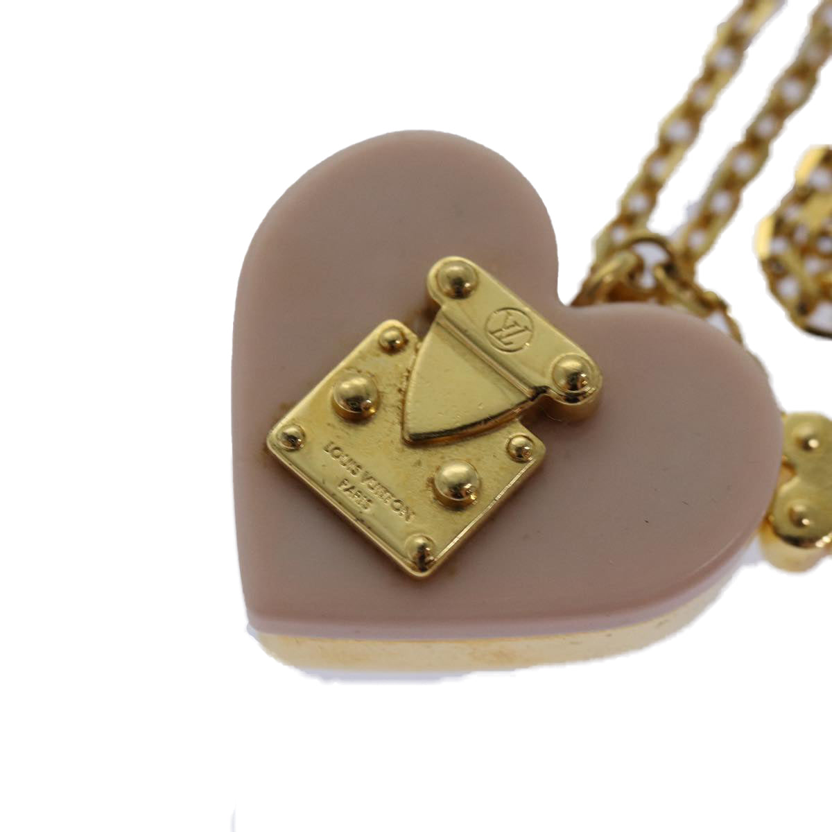 LOUIS VUITTON Pandantif Rock Me Necklace Necklace metal Gold Pink LV Auth 87373