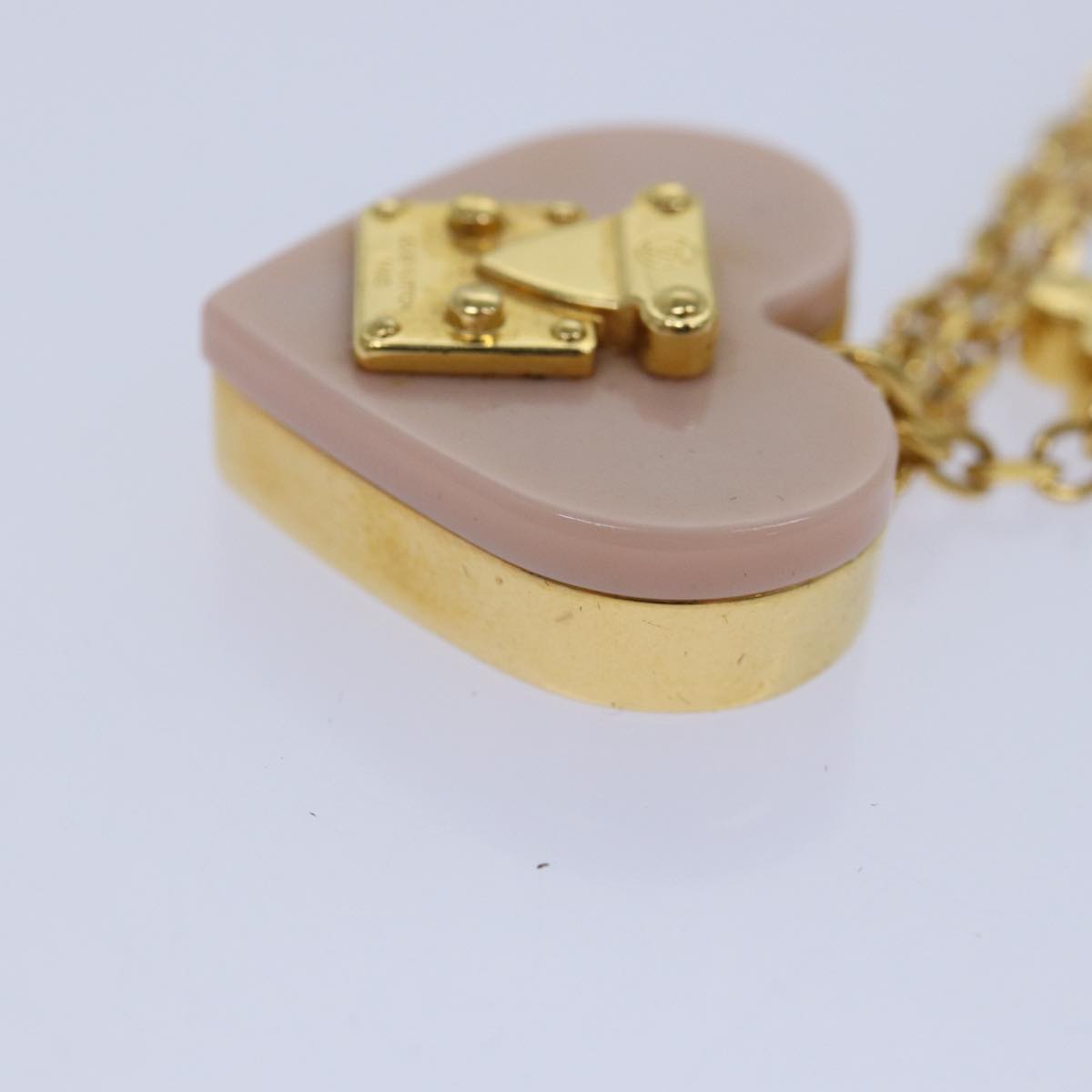 LOUIS VUITTON Pandantif Rock Me Necklace Necklace metal Gold Pink LV Auth 87373