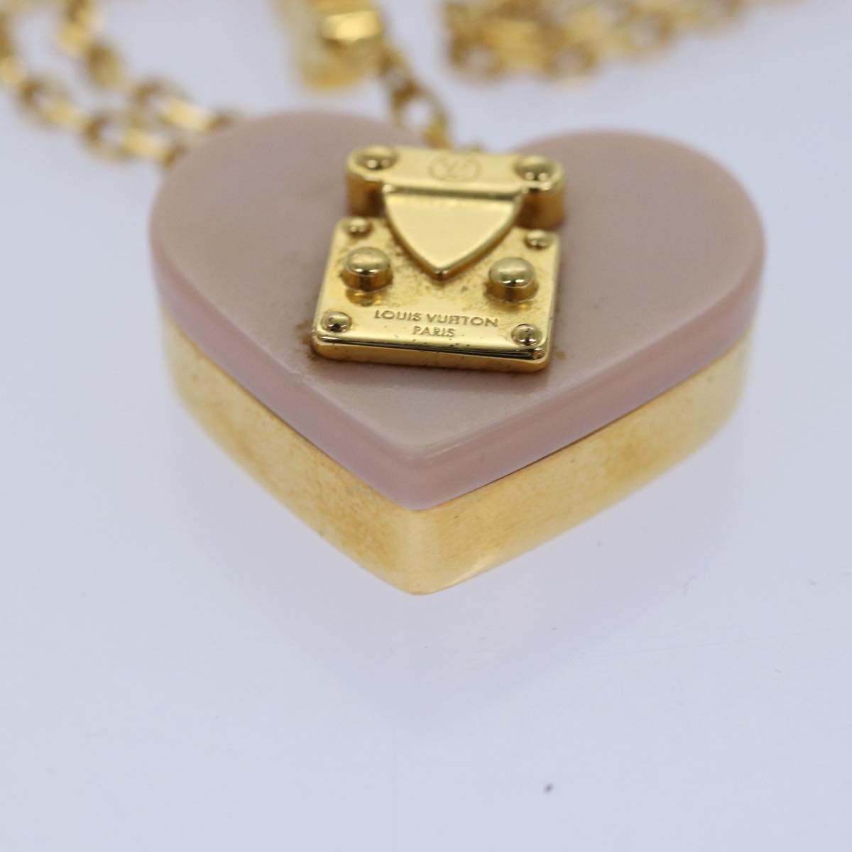 LOUIS VUITTON Pandantif Rock Me Necklace Necklace metal Gold Pink LV Auth 87373