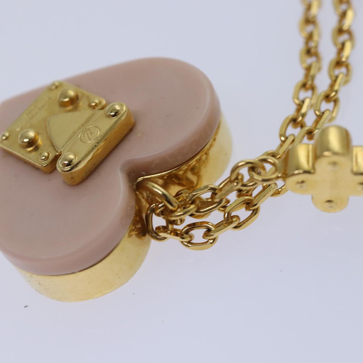 LOUIS VUITTON Pandantif Rock Me Necklace Necklace metal Gold Pink LV Auth 87373
