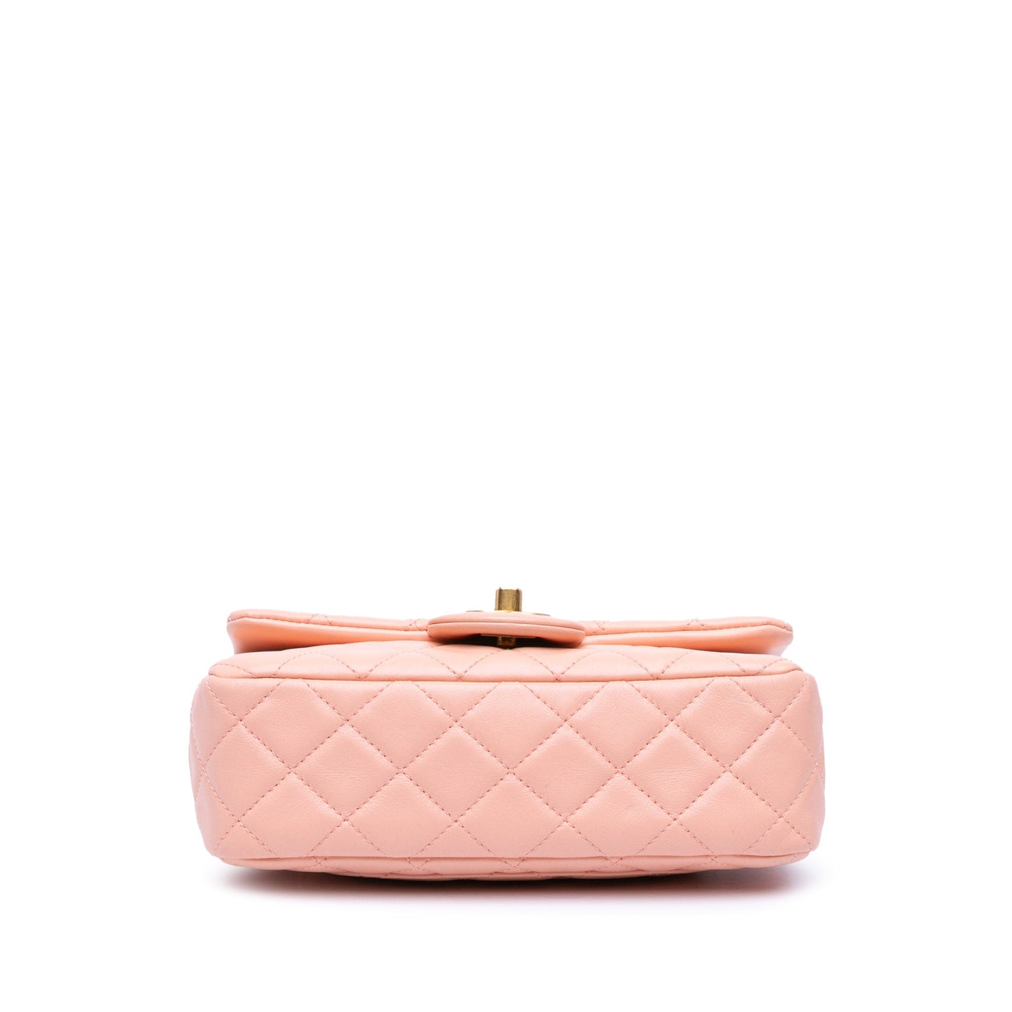 Pink Chanel Mini Rectangular Lambskin Pearl Crush Flap Crossbody Bag