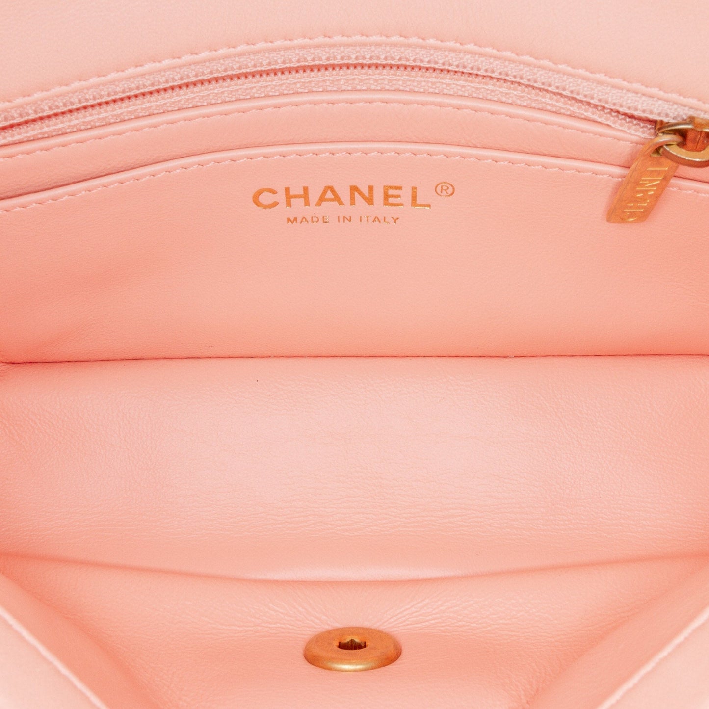 Pink Chanel Mini Rectangular Lambskin Pearl Crush Flap Crossbody Bag
