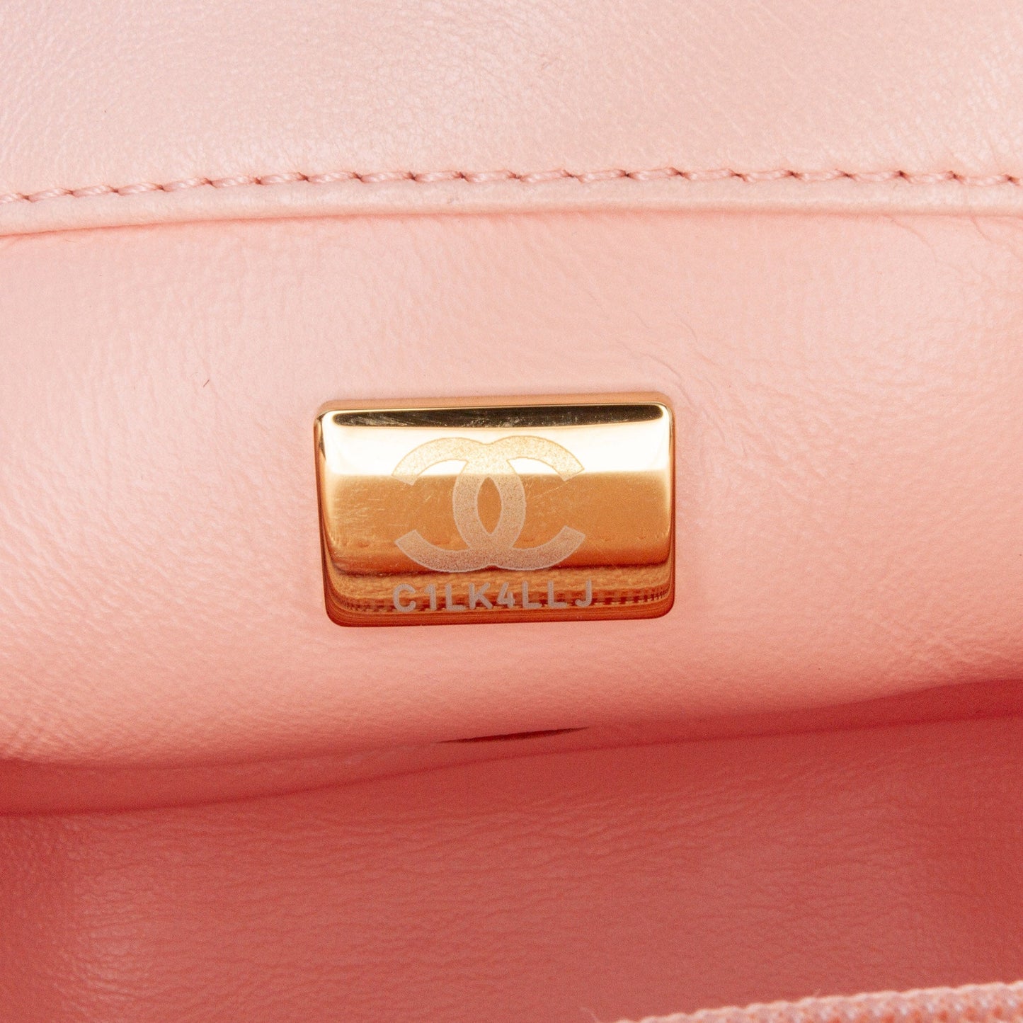 Pink Chanel Mini Rectangular Lambskin Pearl Crush Flap Crossbody Bag
