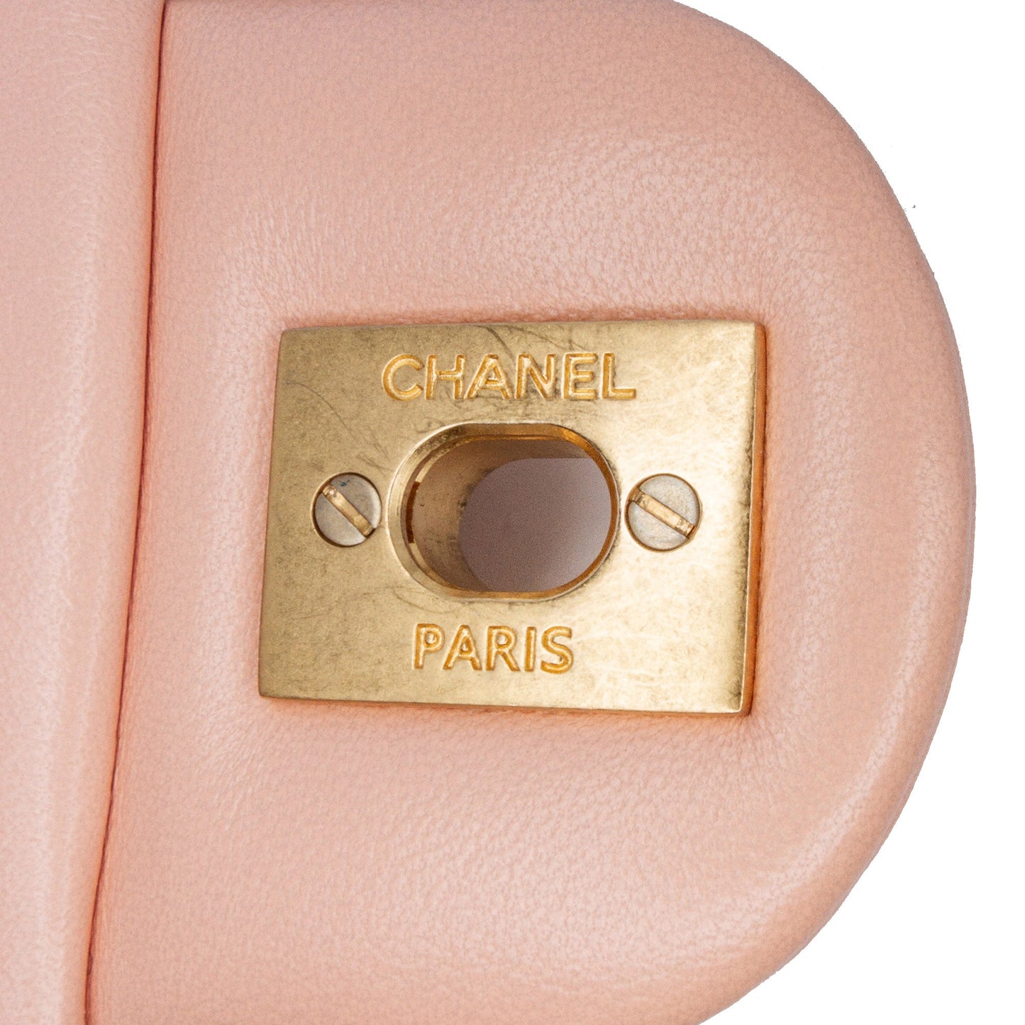 Pink Chanel Mini Rectangular Lambskin Pearl Crush Flap Crossbody Bag