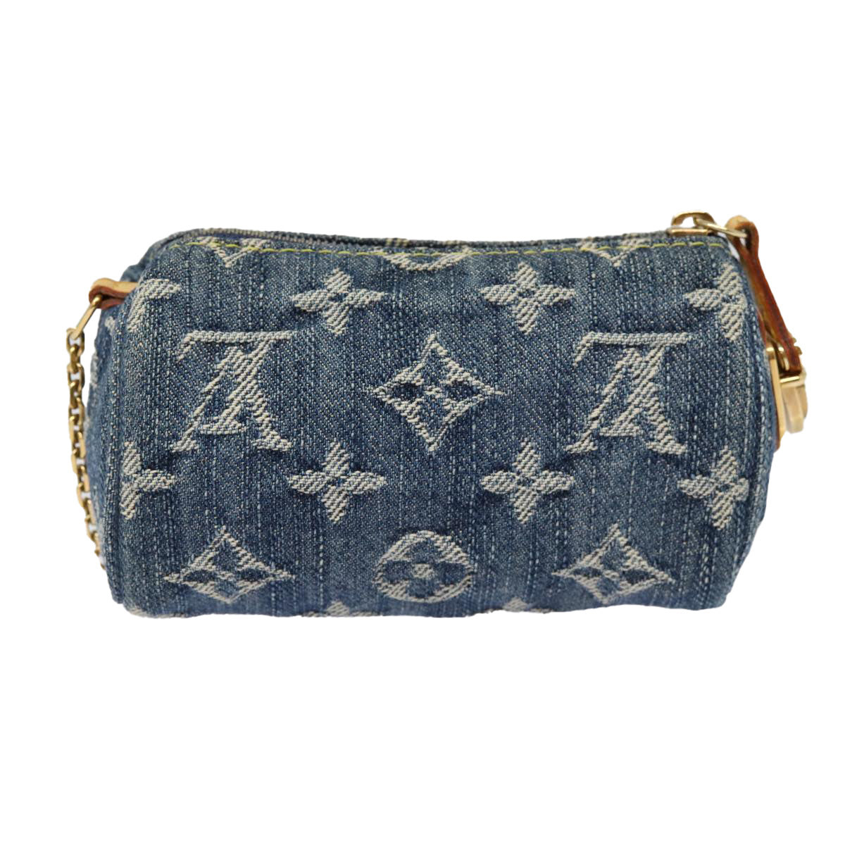 LOUIS VUITTON Monogram Denim Trousse Speedy Pouch Blue M95082 LV Auth 87601A
