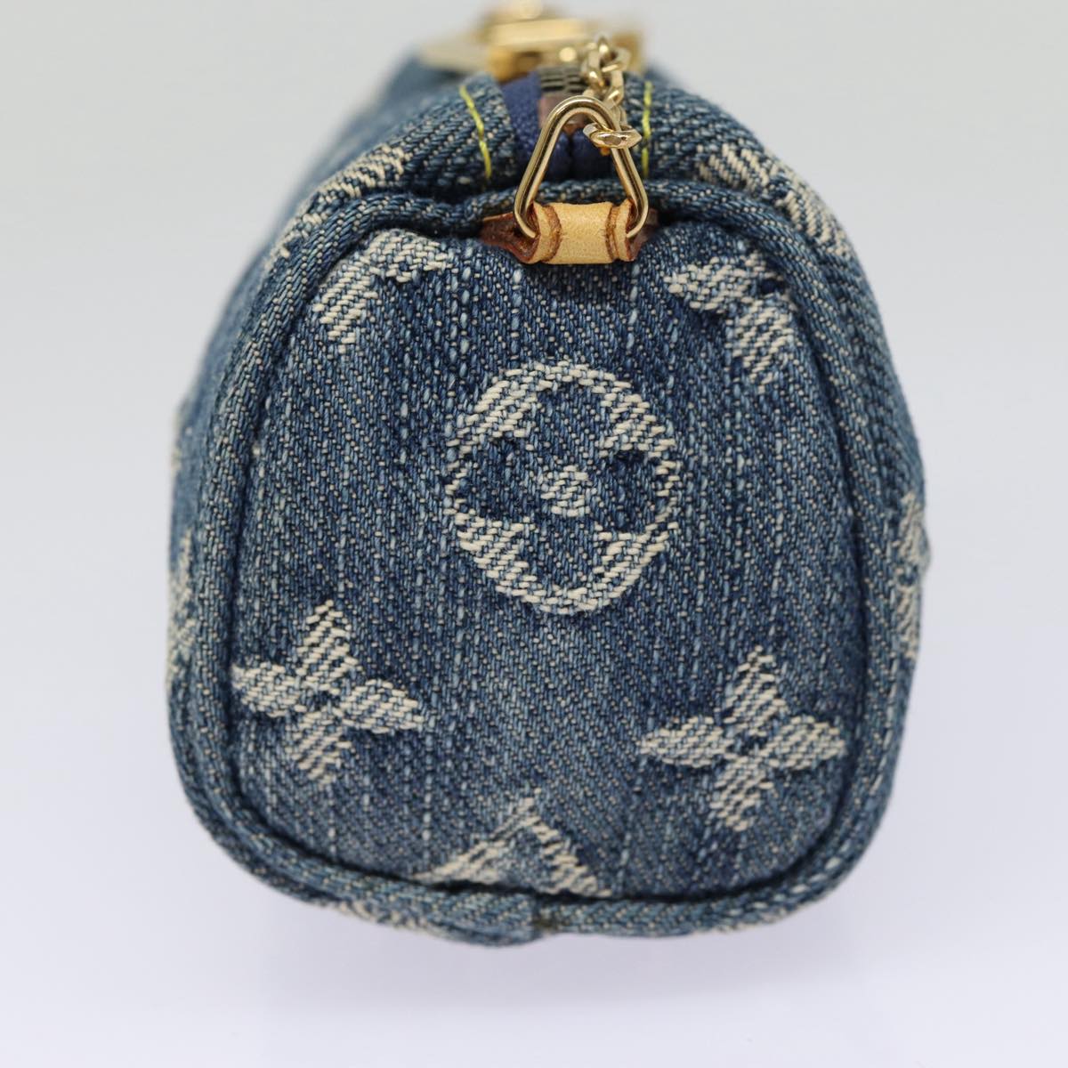 LOUIS VUITTON Monogram Denim Trousse Speedy Pouch Blue M95082 LV Auth 87601A