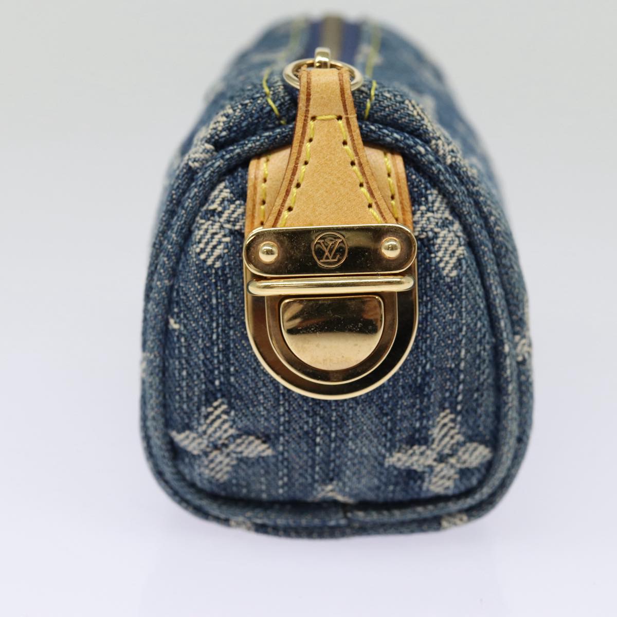 LOUIS VUITTON Monogram Denim Trousse Speedy Pouch Blue M95082 LV Auth 87601A