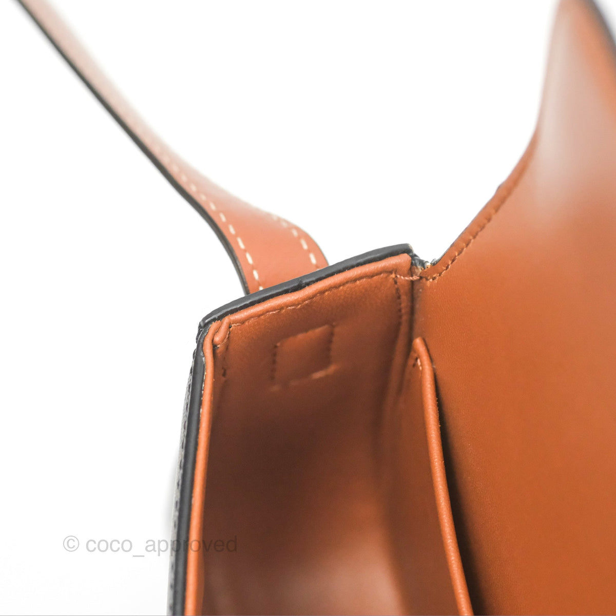 Celine Triomphe Shoulder Bag Tan Calfskin Triomphe Canvas