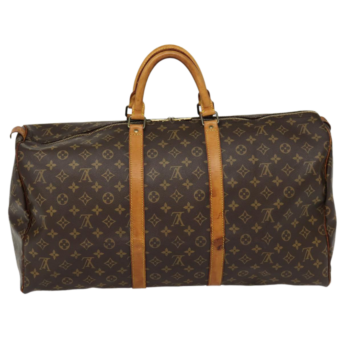 LOUIS VUITTON Monogram Keepall 55 Boston Bag M41424 LV Auth 87774
