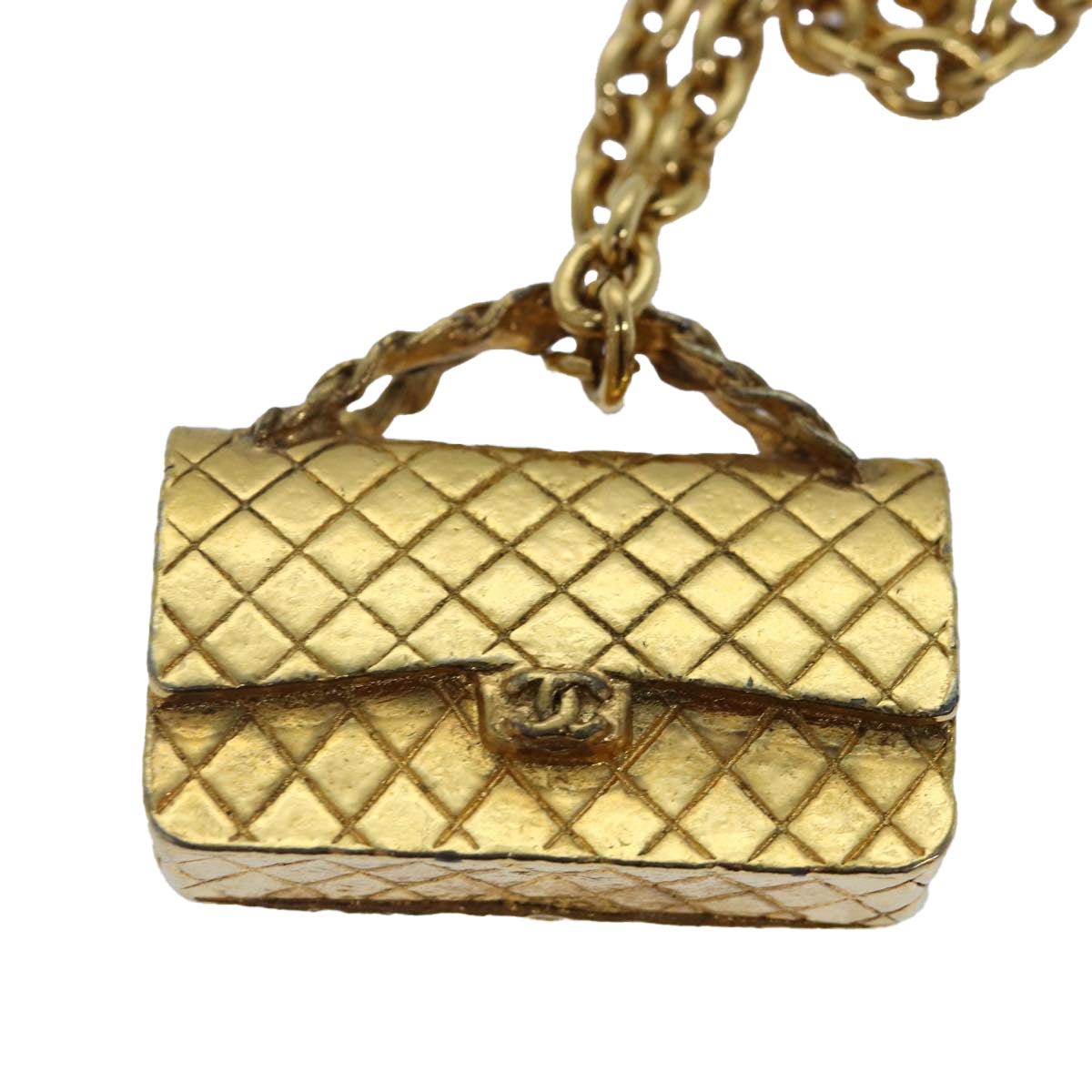 Top Quality Chanel Necklace Metal Gold CC Auth 87804A